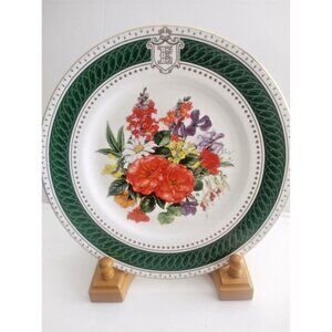 The Queen Mothers Birthday Plate ROYAL BIRTHDAY BOUQUET Royal Crown Derby 9"